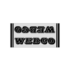 Webco - black on clear - once piece downtube decal