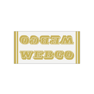 Webco - gold on clear - once piece downtube decal