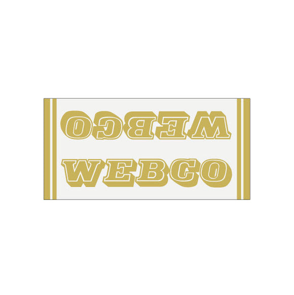 Webco - gold on clear - once piece downtube decal