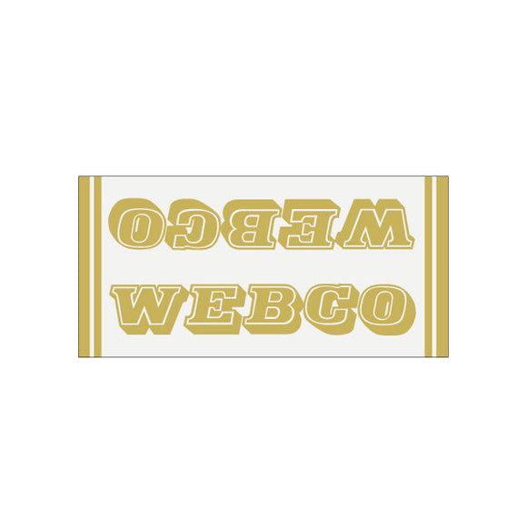 Webco - gold on clear - once piece downtube decal