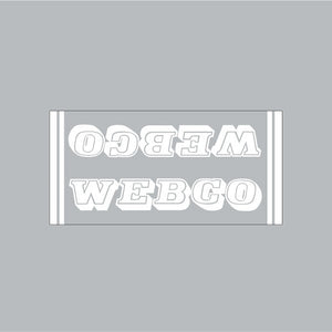 Webco - white on clear - once piece downtube decal