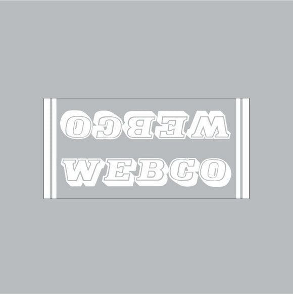 Webco - white on clear - once piece downtube decal