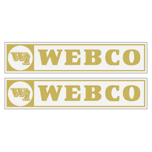 Webco - gold on clear downtube decals
