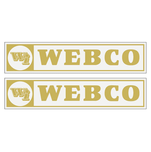 Webco - gold on clear downtube decals