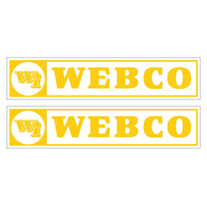 Webco - yellow on clear downtube decals
