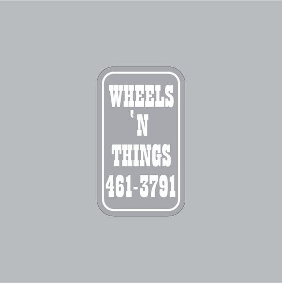 Wheels 'N Things - White seat tube decal