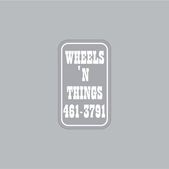 Wheels 'N Things - White seat tube decal