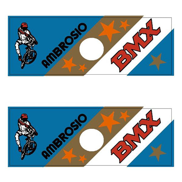 Ambrosio - Bmx Rim Blue Decals Old School Bmx Decal