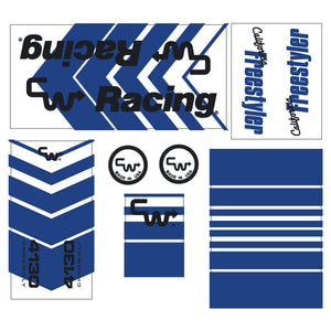 CW - California Freestyler - Blue and black on CLEAR decal set