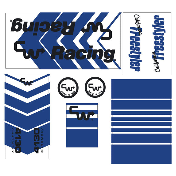 CW - California Freestyler - Blue and black on CLEAR decal set | BMX ...