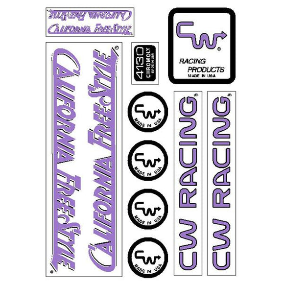 CW - California Freestyler 84/85 Lavender over White Decal set