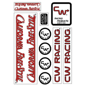 CW - California Freestyle 84/85 Red over White Decal set