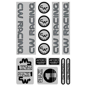 Cw - Phase 1 84/85 Black Over Chrome Decal Set Old School Bmx Decal-Set