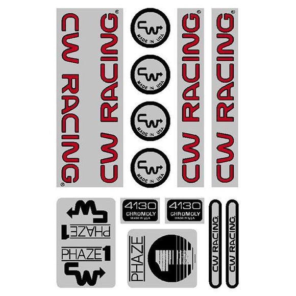 Cw - Phase 1 84/85 Red Over Chrome Decal Set Old School Bmx Decal-Set