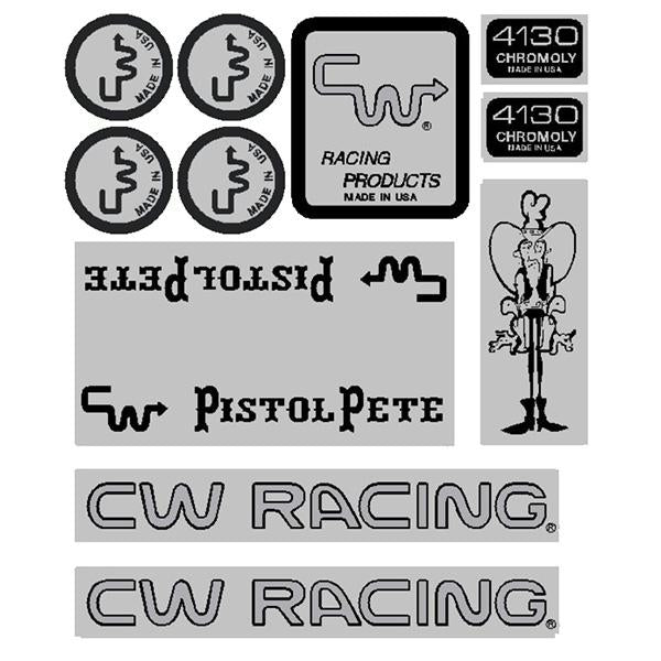 CW - Pistol Pete Mustache 84/85 Black over chrome Decal set | BMX ...