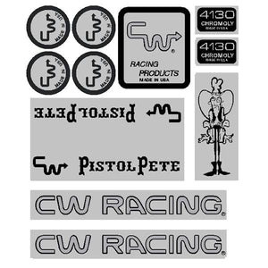 CW - Pistol Pete Mustache 84/85 Black over chrome Decal set