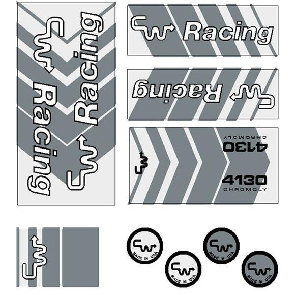 Cw - Z1000 Light Grey Decal Set Old School Bmx Decal-Set