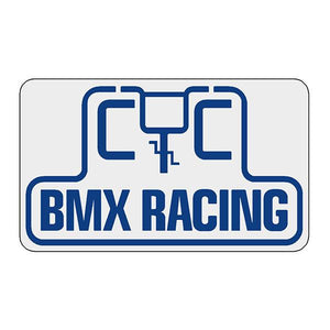 CYC -  BMX RACING BLUE on white decal