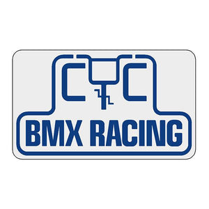 CYC -  BMX RACING BLUE on white decal
