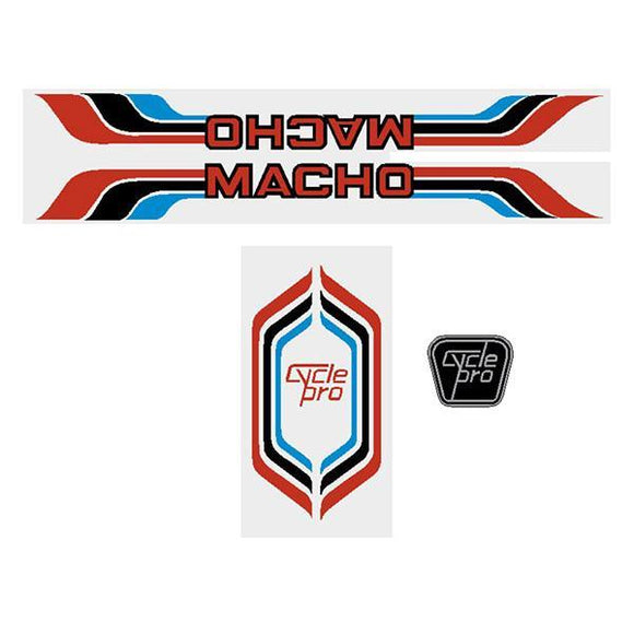 Cycle Pro - Macho Blue Red Decal Set Old School Bmx Decal-Set