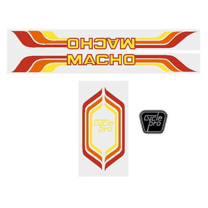 Cycle Pro - Macho Orange Red Decal Set Old School Bmx Decal-Set