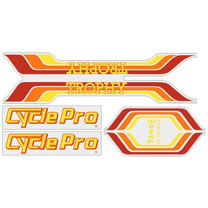 Cycle Pro - TROPHY - Red Orange decal set