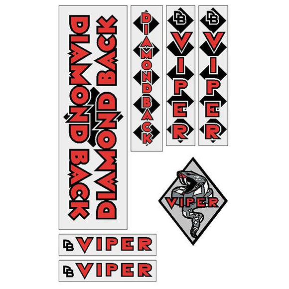 Diamond Back - 1982 Viper - RED on clear decal set