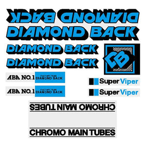 1984 Diamond Back - Super Viper - for chrome frame decal set