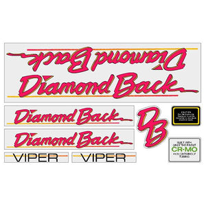 1986 Diamond Back - Viper - for chrome frame decal set