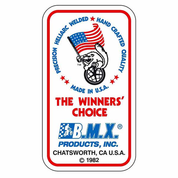 1982 Mongoose Maurice Flag waving seat tube decal