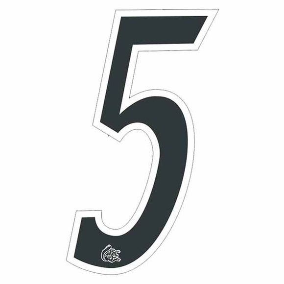 Mongoose plate numbers #5 black w/ white outline