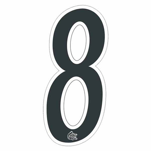 Mongoose plate numbers #8 black w/ white outline