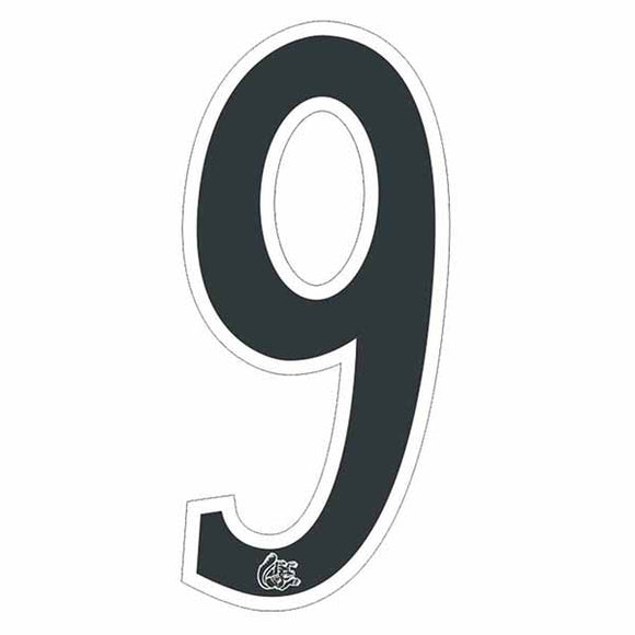 Mongoose plate numbers #9 black w/ white outline