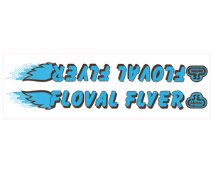 SE Racing - Floval Flyer down tube decal - blue w/brown shadow