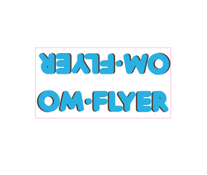 SE Racing - OM Flyer down tube decal - blue w/brown shadow