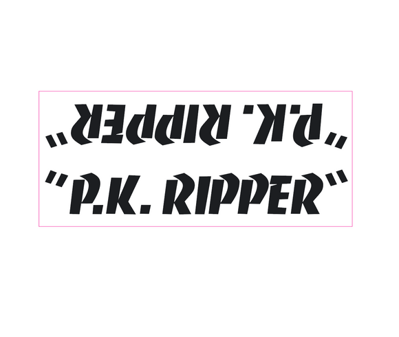 P.K. Ripper down tube decal - black
