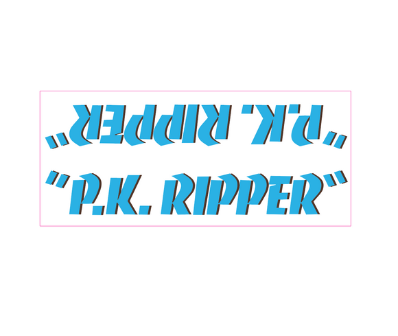 SE Racing - P.K. Ripper down tube decal - blue w/ brown shadow