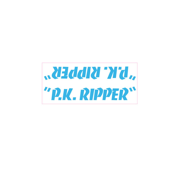 SE Racing - P.K. Ripper down tube decal - baby blue on clear