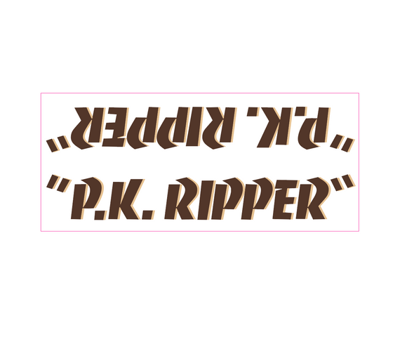 SE Racing - P.K. Ripper down tube decal - brown w/ tan shadow