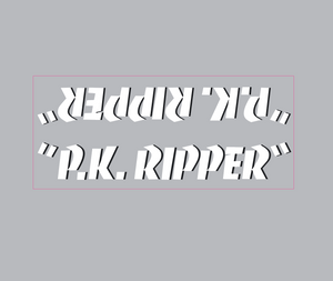 SE Racing - P.K. Ripper down tube decal - white w/black shadow