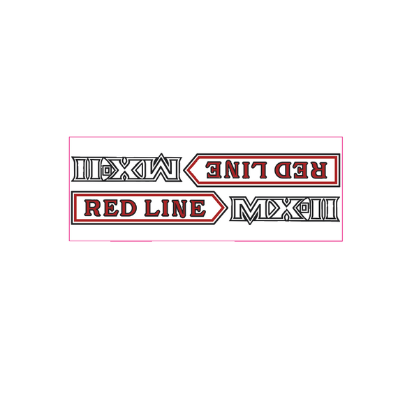 Redline MX-II early font down tube decal