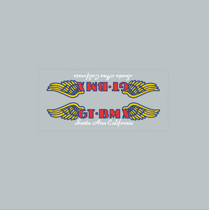 GT BMX Santa Ana down tube decal - white font on clear