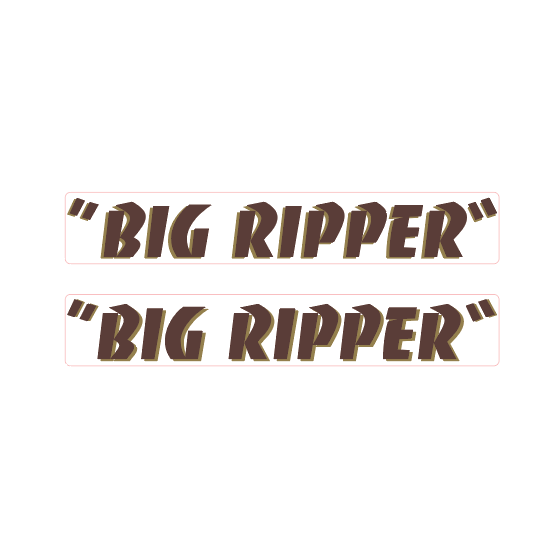 SE BIKES - Big Ripper down tube decal - brown w/gold shadow