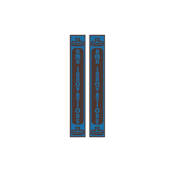 SE Racing - BMX Innovations fork decal set - 1st Gen. blue/brown