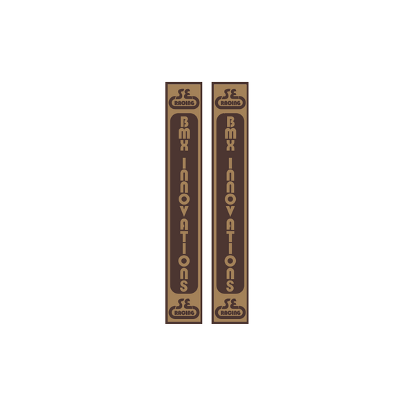 SE Racing - BMX Innovations fork decal set - 1st Gen. tan/brown
