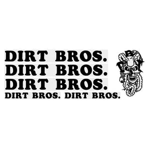 Dirt Bros. - Skull Black on clear decal set