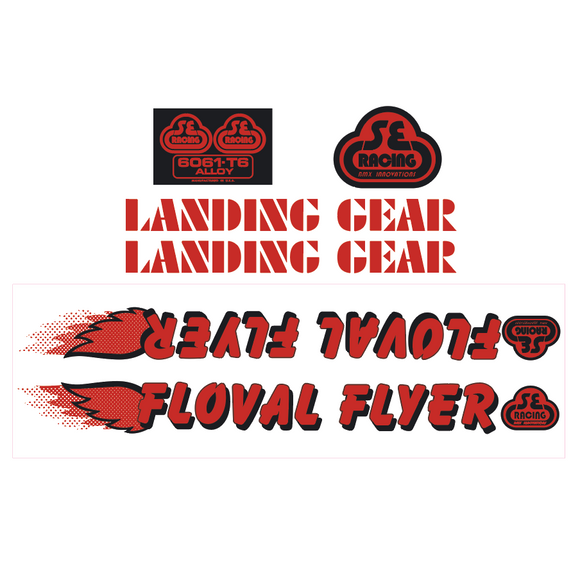 Floval Flyer Decal set - red w/black shadow