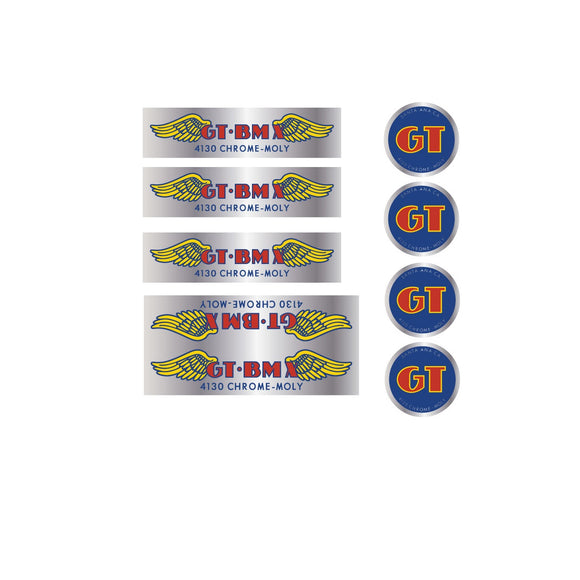 GT BMX 4130 decal set - chrome