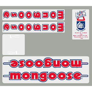 1986 Mongoose - M1 decal set - Blue or Chrome frame