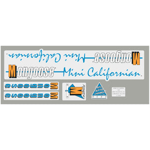 1988 Mini Californian Mongoose decal set